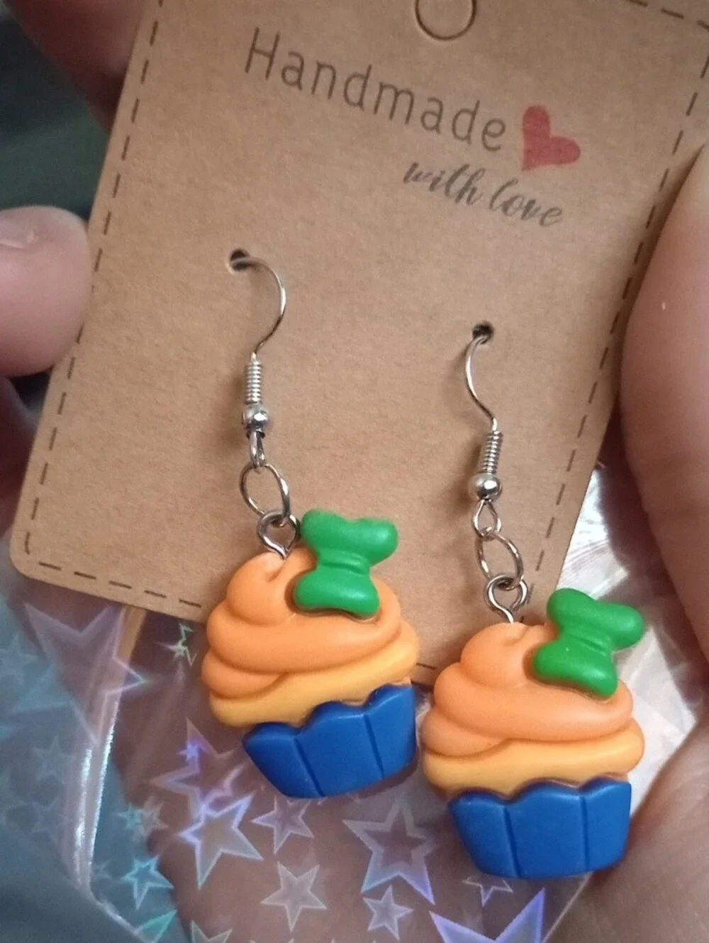 $8 Each Or Bundle 5/$20 Handmade Kids Disney Inspired Orange Cupcake Earrings